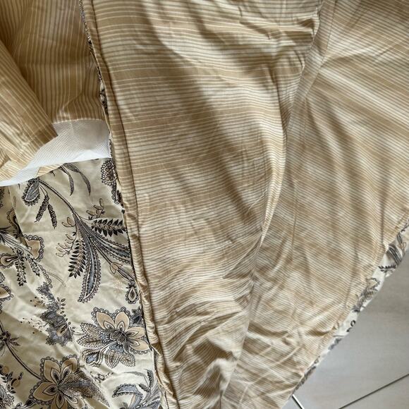 Ralph Lauren Colonial Jacobean Floral Beige Gray Comforter Skirt Set Queen - Picture 10 of 10